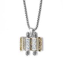 Load image into Gallery viewer, 14K and Sterling Filigree Torah Scroll Mezuzah