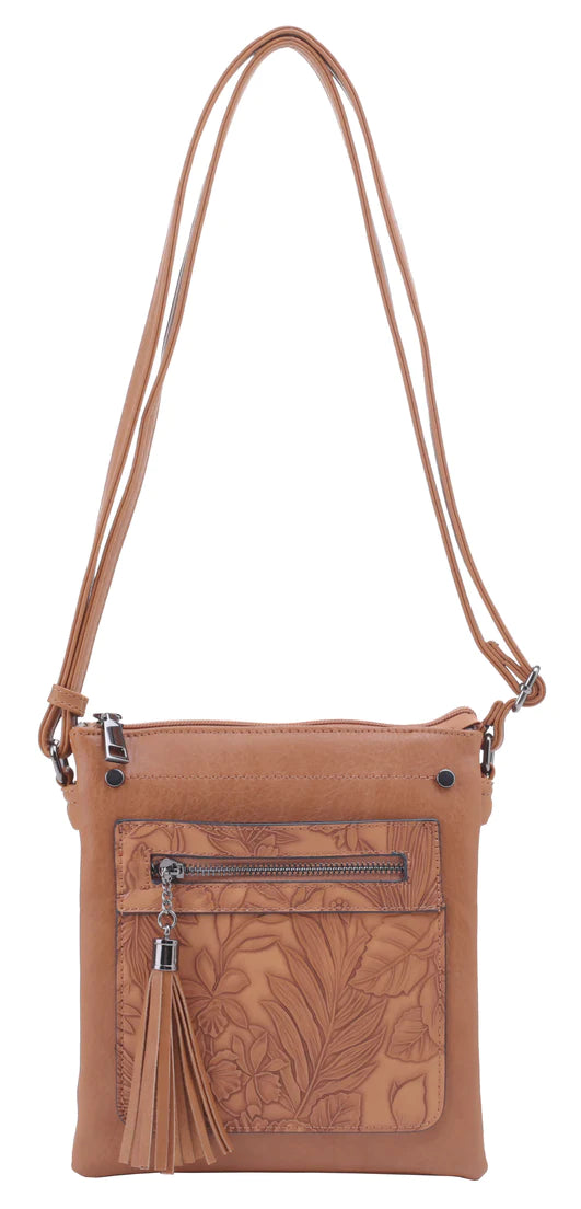 Genuine Pebble Leather Crossbody Bag - Liz Santos Style LLC