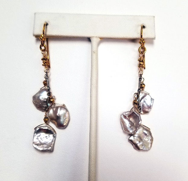 Keshi Pearl Hanging Earrings