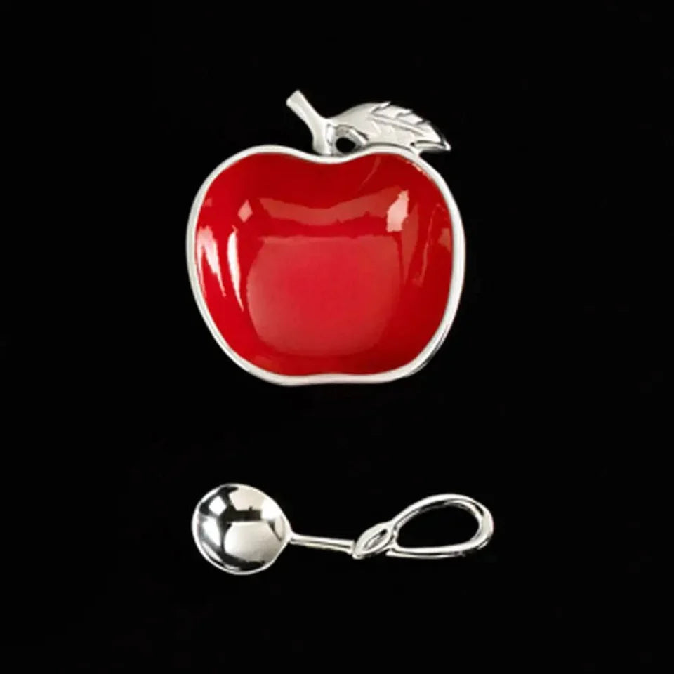 Red Apple dish with spoon