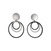 Load image into Gallery viewer, Two-Tone Post Earrings with Nested Rings
