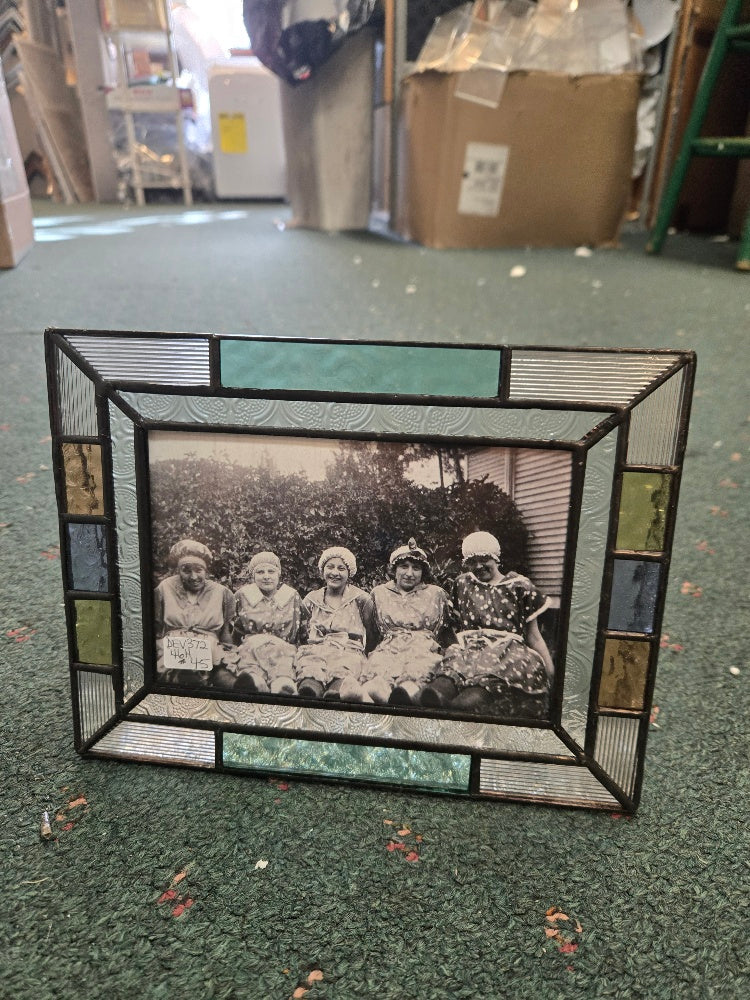 Multi-color  Beveled Glass Frame - 4x6