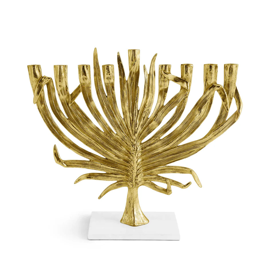 Michael Aram Large Antique Gold Palm Menorah