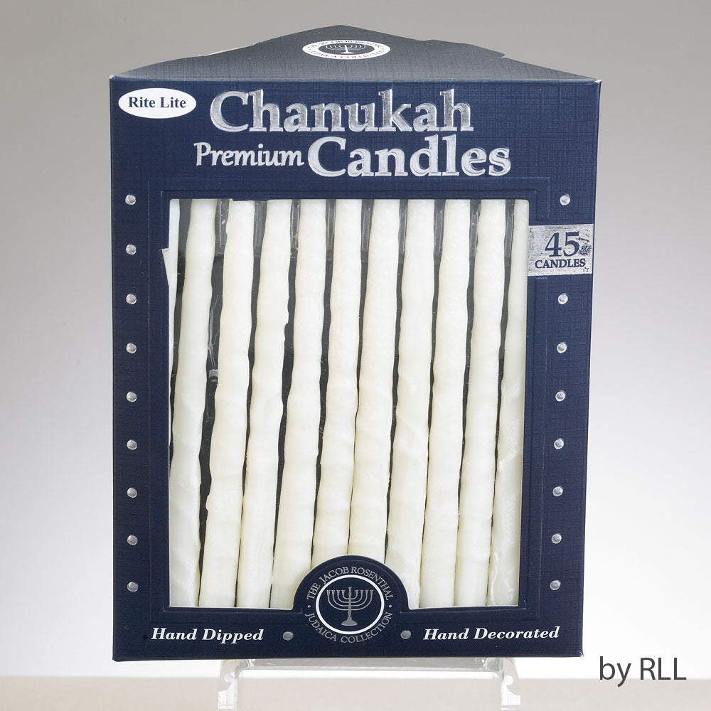 Frosted White Chanukah Candles From Israel
