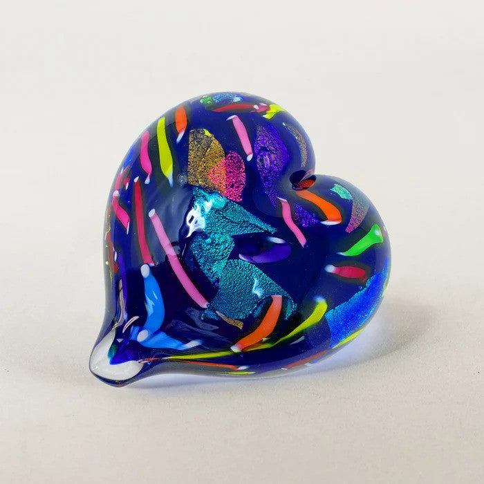 Royal Hearts of Fire Blown Glass Paperweight