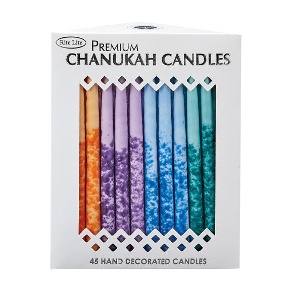 Multi-color Speckled Chanukah Candles