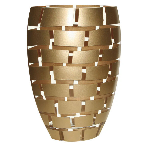 Gold Wall Design Glass Vase