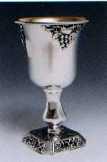 Grapes of the Vine Sterling Silver Kiddush Cup