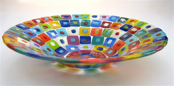 Colorful Fused Glass Bowl