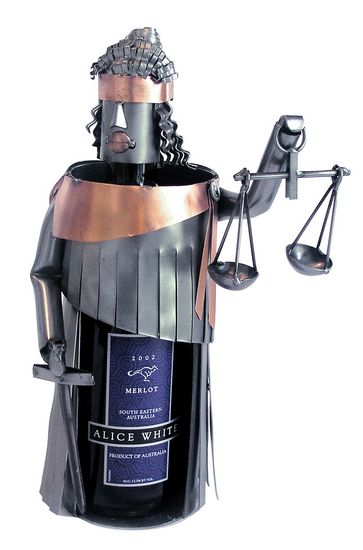 Lady Justice Wine Caddy
