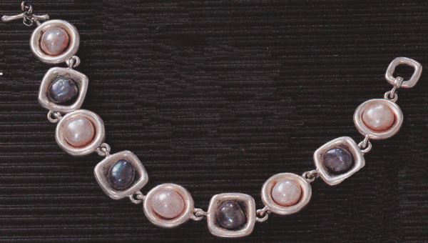 Pink & Gray Pearl Bracelet