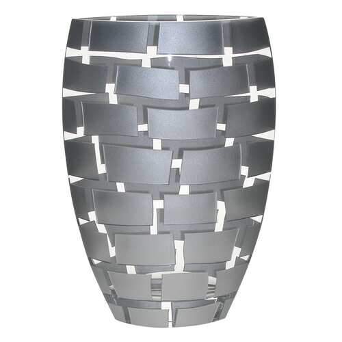 Silver Wall Design Glass Vase