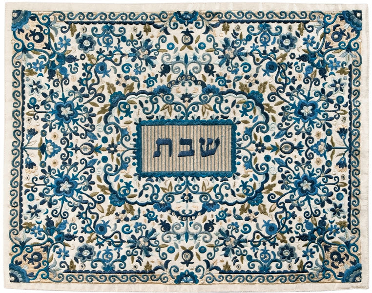 Blue Flowers And Pomegranates Challah Cover