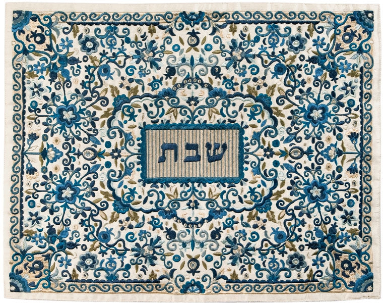 Blue Flowers And Pomegranates Challah Cover