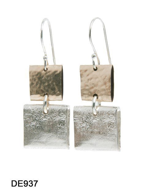 Dganit Hen Folded Square Atop Square Earrings