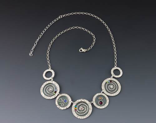 Ann Carol Designs Hammered Circles Link Necklace