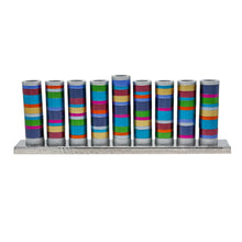 Load image into Gallery viewer, Emanuel Anodized Aluminum Menorah with Full Rings
