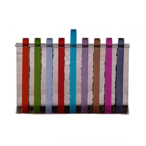 Emanuel Hammered Menorah with Anodized Branches