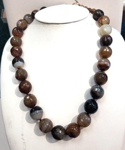 Faceted Brown Agate Necklace
