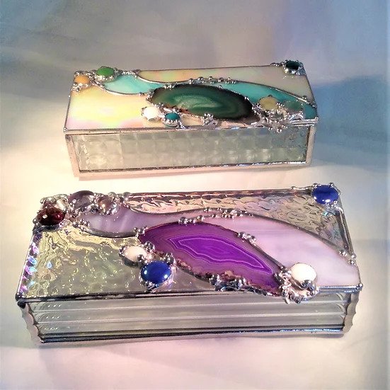 3X7 Agate Stained Glass Box