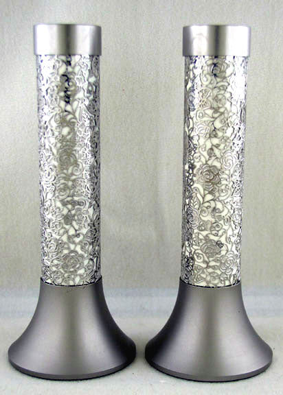 Candlesticks With Metal Lace