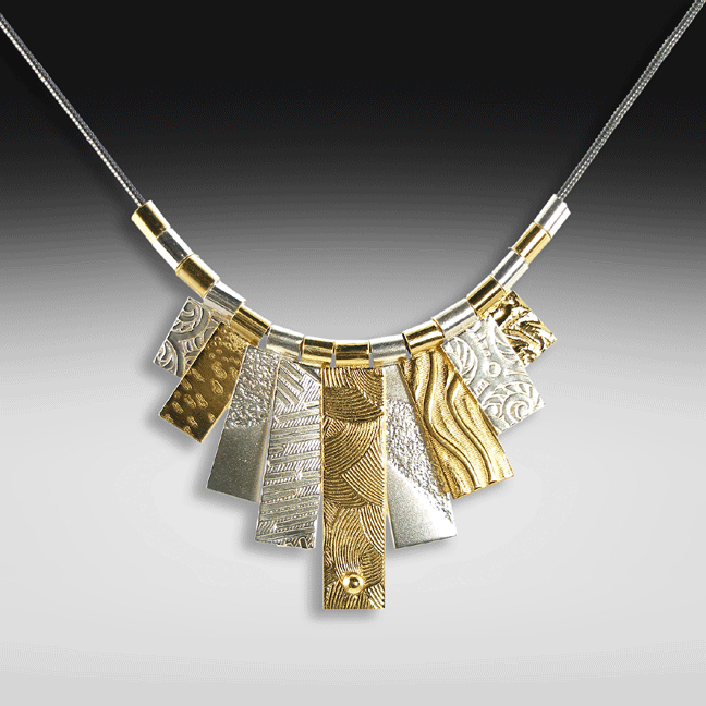 Q Evon 9-Tab Mixed Metal Necklace