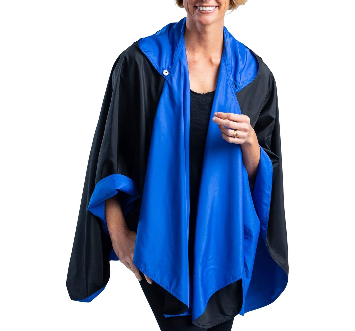 Black With Royal Blue Cape