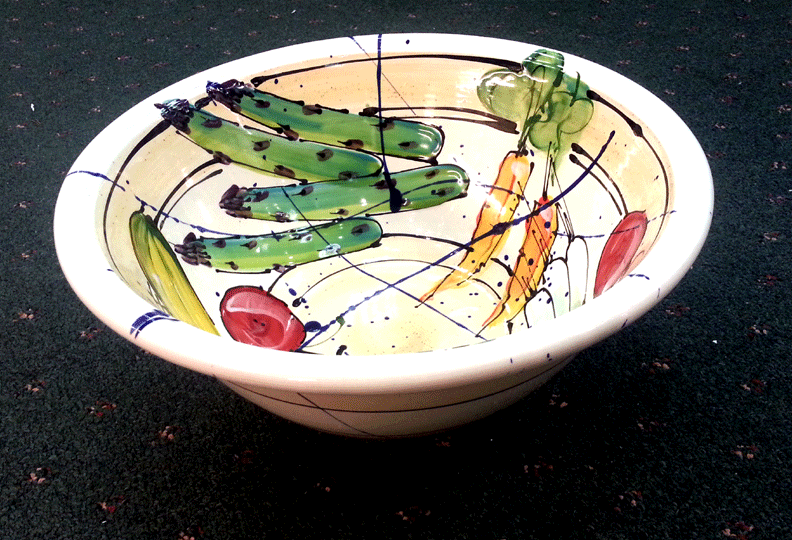 Donna Toohey Bowl With Vegetable Motif