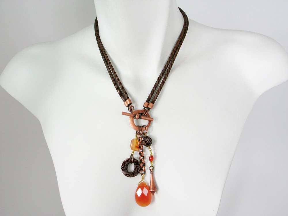 Erica Zap Copper Plated Mesh Convertible Necklace