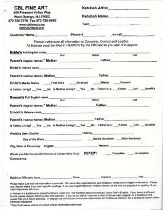 Personalization Form - Betsy Teutsch