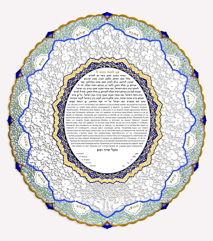 Oval Green Lace Ketubah