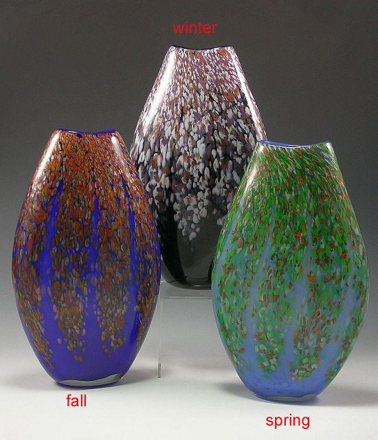 Flat Wisteria Glass Vase